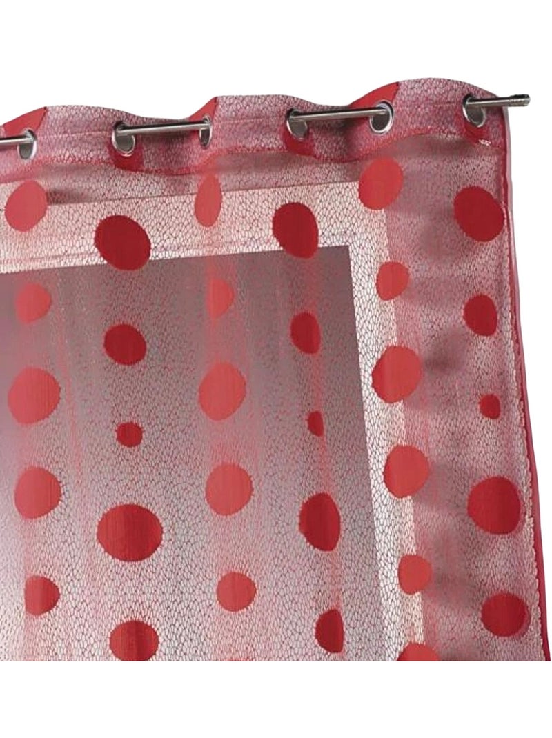Cortina de malla con efecto de red y lunares Rojo - Kiabi