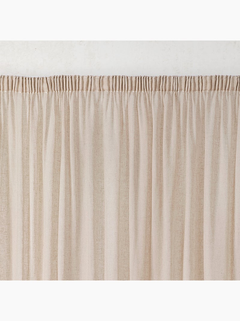 Cortina de malla de gasa de polilina con trenzado fruncido Beige claro - Kiabi
