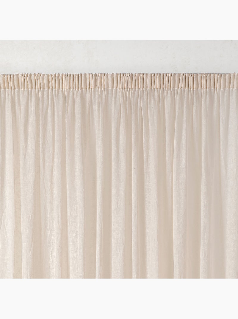 Cortina de malla de gasa de polilina con trenzado fruncido Beige - Kiabi
