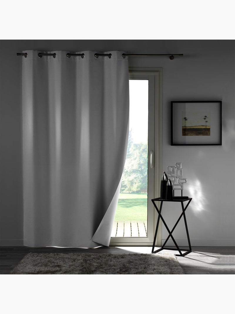 Cortina de microfibra 100% opaca Blanco - Kiabi