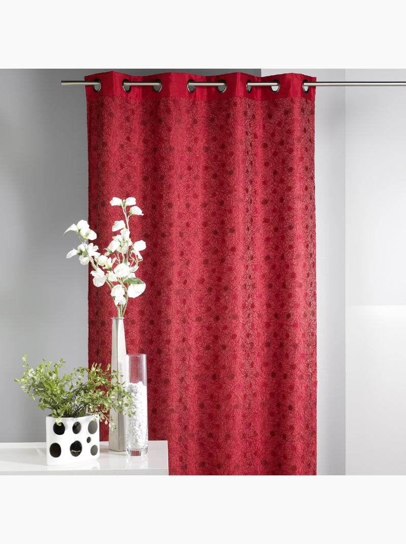 Cortina de mobiliario de shantung forrada fantasía Rojo - Kiabi