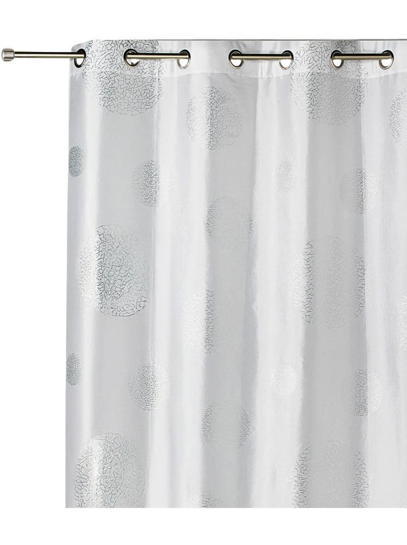Cortina de mobiliario de tafetán estampada plata Blanco - Kiabi
