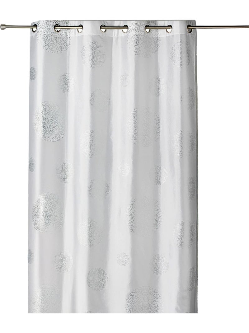 Cortina de mobiliario de tafetán estampada plata Blanco - Kiabi