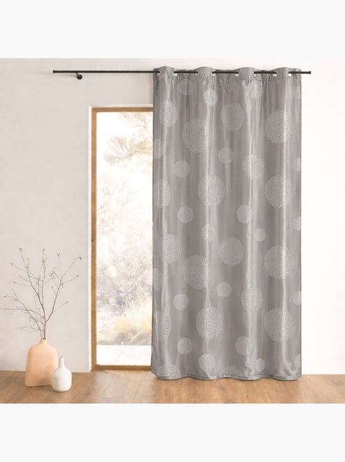 Cortina de mobiliario de tafetán estampada plata - Kiabi