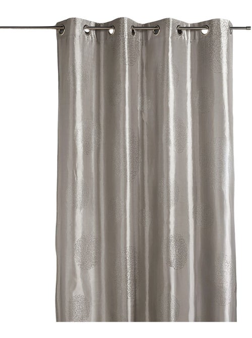 Cortina de mobiliario de tafetán estampada plata - Kiabi