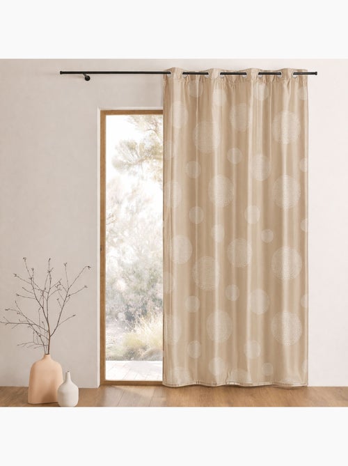 Cortina de mobiliario de tafetán estampada plata - Kiabi