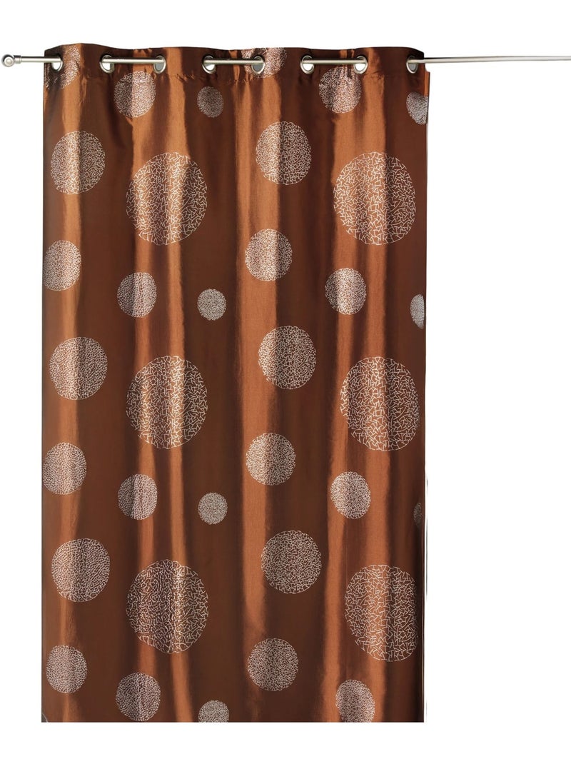 Cortina de mobiliario de tafetán estampada plata Marrón chocolate - Kiabi