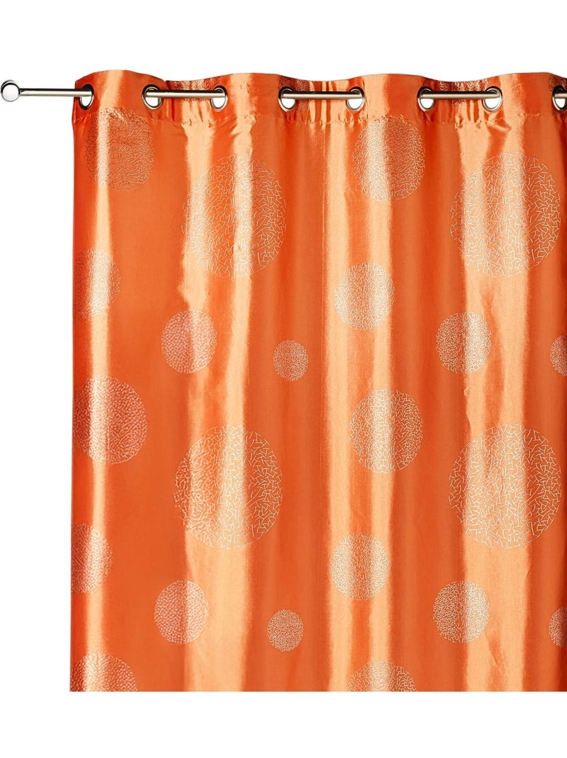 Cortina de mobiliario de tafetán estampada plata Naranja - Kiabi