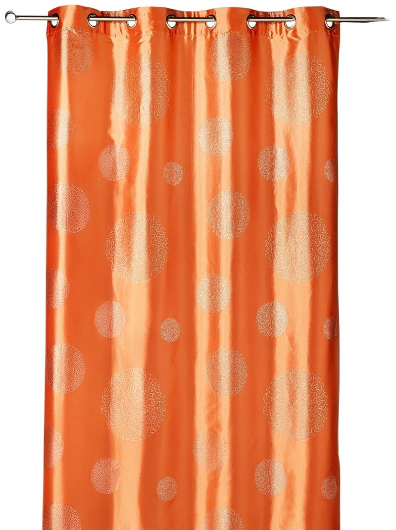 Cortina de mobiliario de tafetán estampada plata Naranja - Kiabi