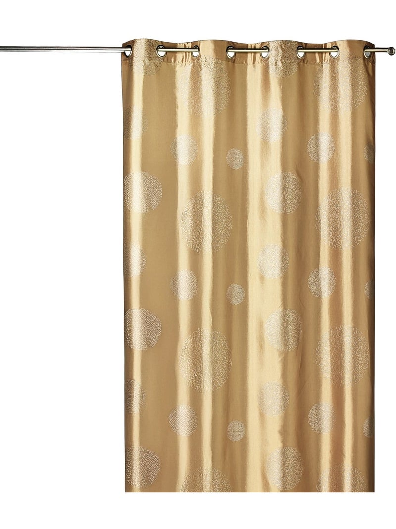 Cortina de mobiliario de tafetán estampada plata Taupe - Kiabi