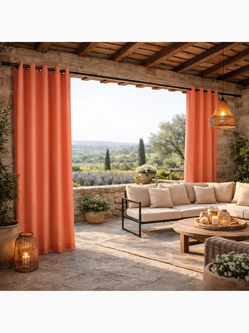 Cortina de mobiliario Lisa Outdoor Naranja - Kiabi