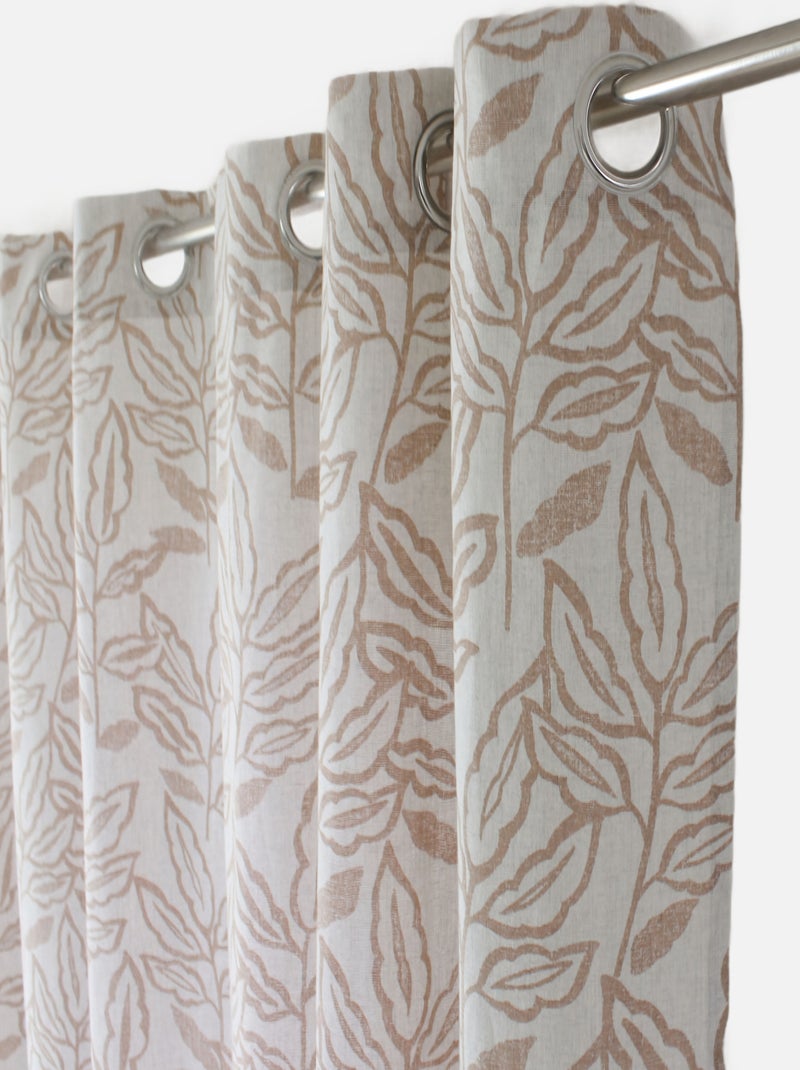 Cortina de ojales de algodón reciclado Chambray Beige - Kiabi