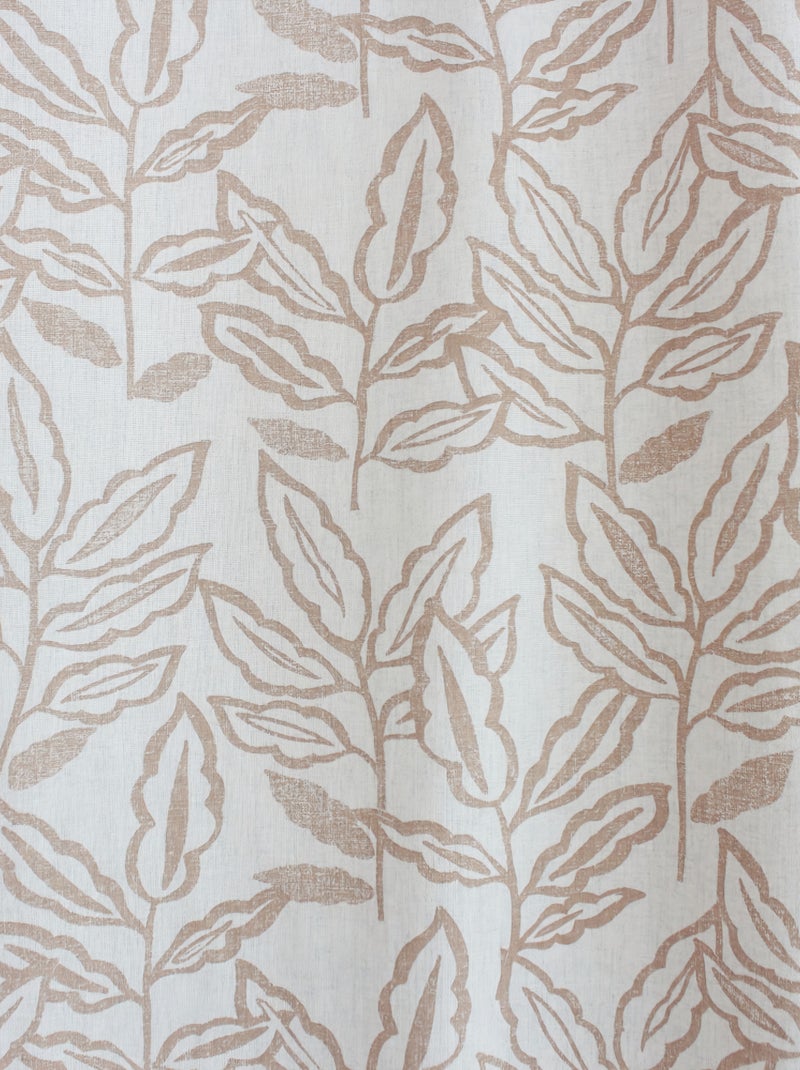 Cortina de ojales de algodón reciclado Chambray Beige - Kiabi