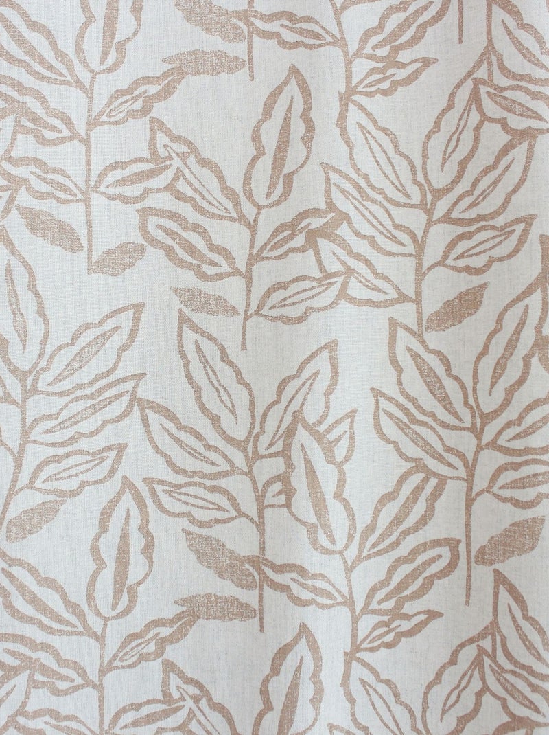 Cortina de ojales de algodón reciclado Chambray Beige - Kiabi