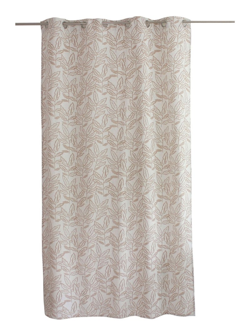 Cortina de ojales de algodón reciclado Chambray Beige - Kiabi