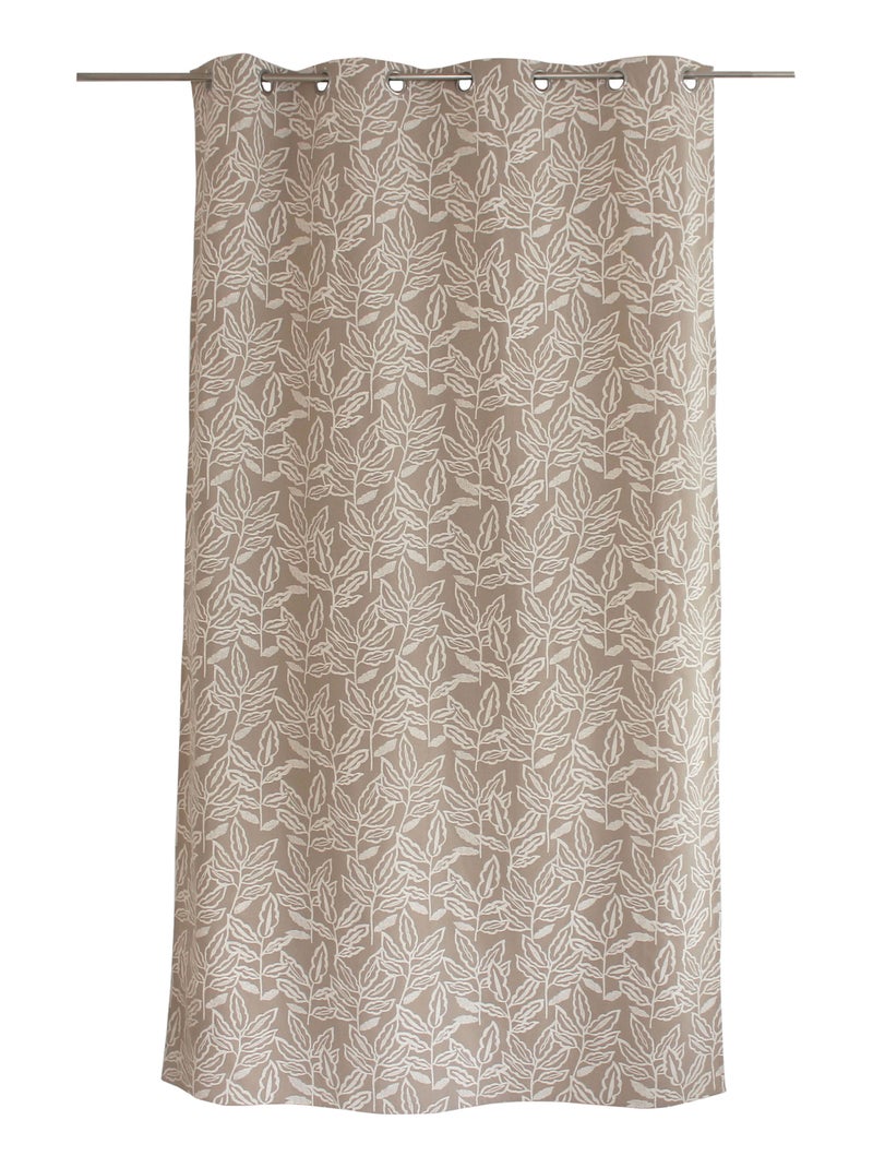 Cortina de ojales de algodón reciclado Chambray Madera natural - Kiabi