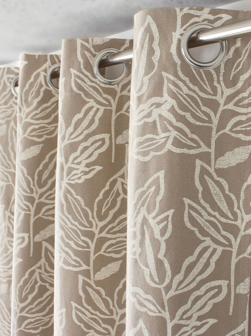 Cortina de ojales de algodón reciclado Chambray Madera natural - Kiabi