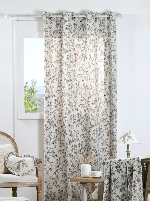 Cortina de ojales de estilo rústico - Kiabi