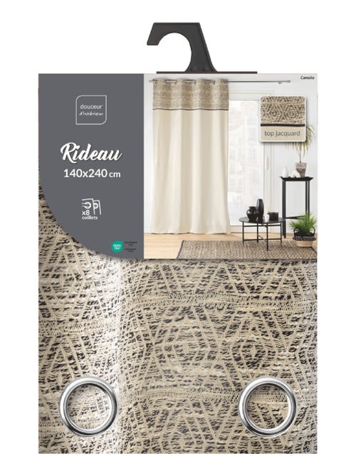 Cortina de ojales de jacquard Camalia Top - Kiabi Cortina de ojales de jacquard Camalia Top - Kiabi