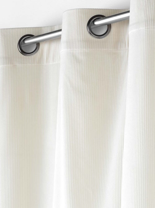 Cortina de ojales de pana lisa de color salvia informal - Kiabi