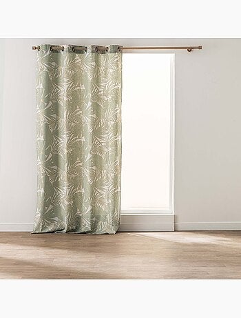 Cortina de ojales de polialgodón con hojas metálicas