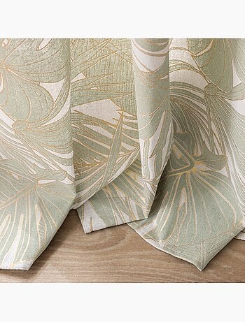 Cortina de ojales de polialgodón con hojas metálicas