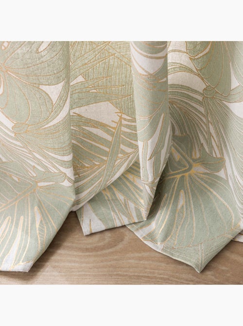 Cortina de ojales de polialgodón con hojas metálicas - Kiabi