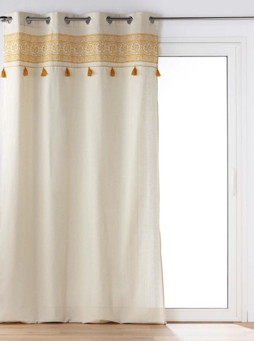 Cortina de ojales de polialgodón liso. - Kiabi