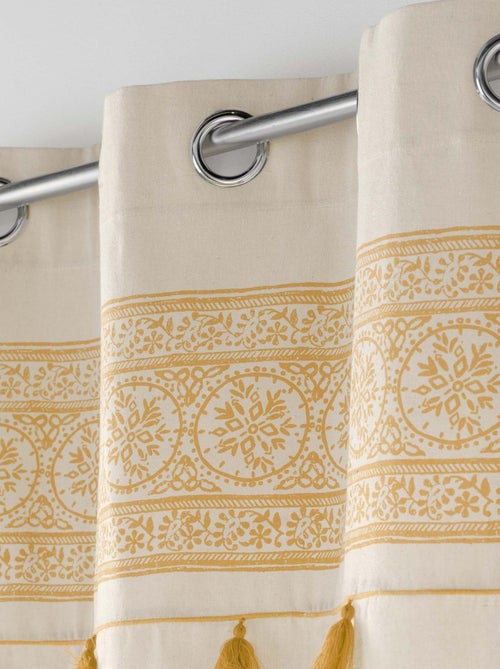 Cortina de ojales de polialgodón liso. - Kiabi