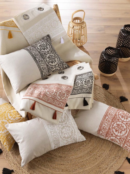 Cortina de ojales de polialgodón liso. - Kiabi