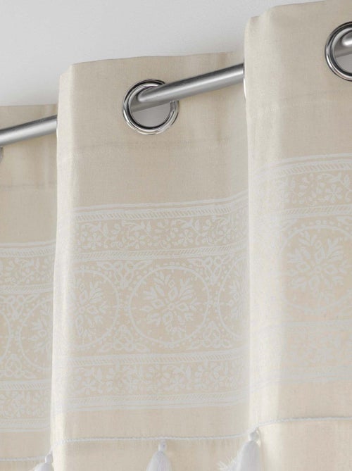 Cortina de ojales de polialgodón liso. - Kiabi