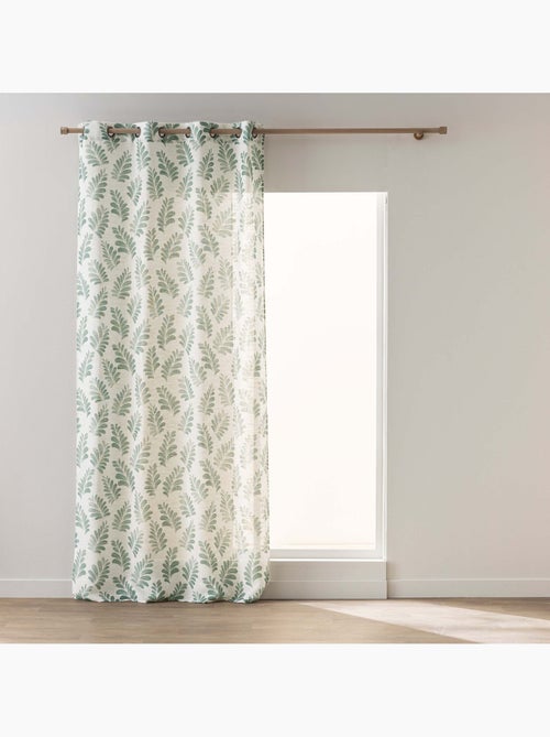 Cortina de ojales de polilina con estampado vegetal y mosquitera - Kiabi