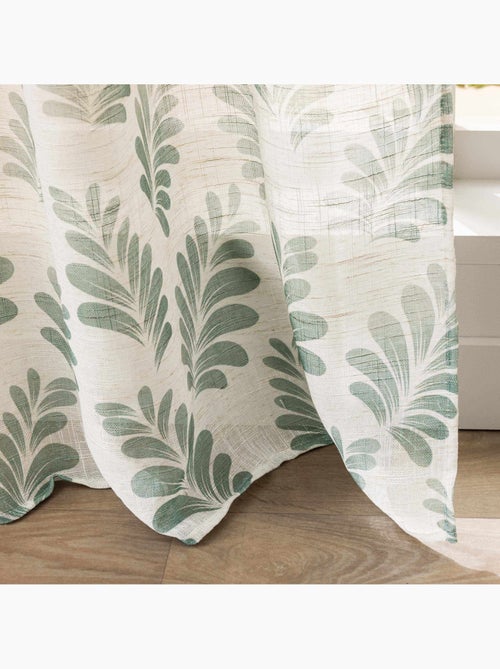 Cortina de ojales de polilina con estampado vegetal y mosquitera - Kiabi