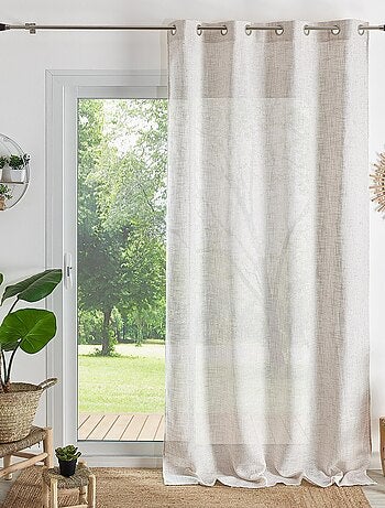 Cortina de ojales efecto lino natural