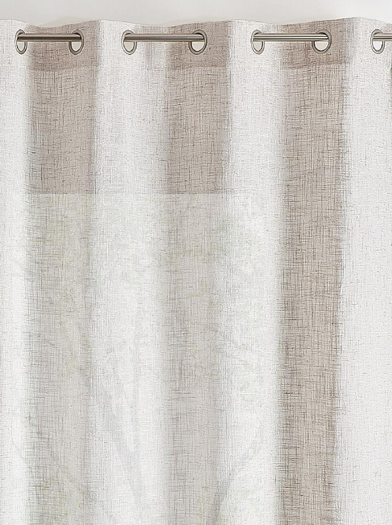 Cortina de ojales efecto lino natural Beige claro - Kiabi