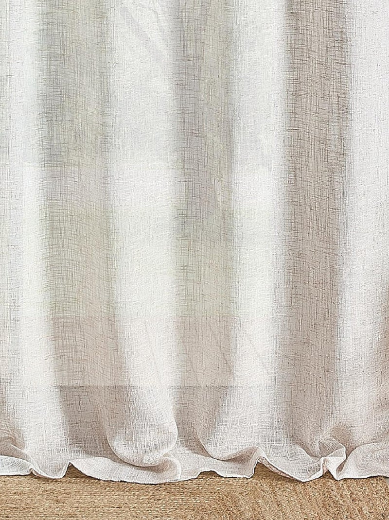 Cortina de ojales efecto lino natural Beige claro - Kiabi
