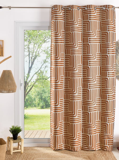 Cortina de ojales en tejido jacquard - Kiabi