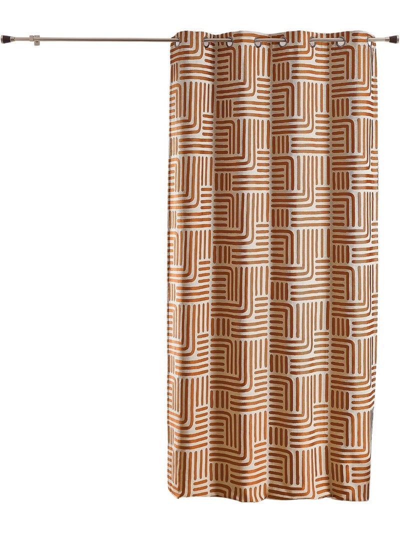 Cortina de ojales en tejido jacquard Terracota - Kiabi