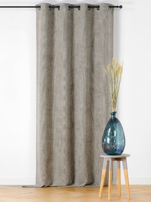 Cortina de Ojales Lisa con Efecto Jaspeado - Kiabi