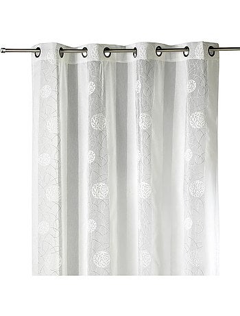Cortina de organza bordada con motivos redondos