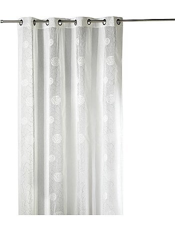 Cortina de organza bordada con motivos redondos