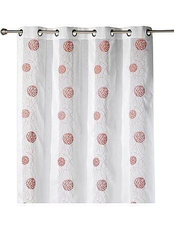 Cortina de organza bordada con motivos redondos