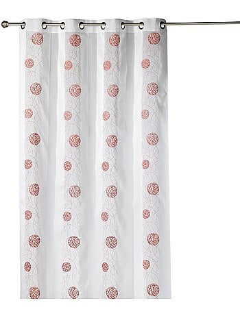 Cortina de organza bordada con motivos redondos