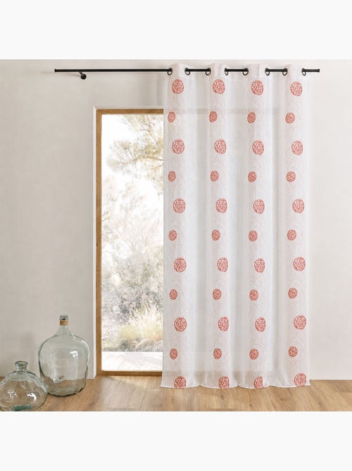 Cortina de organza bordada con motivos redondos - Kiabi
