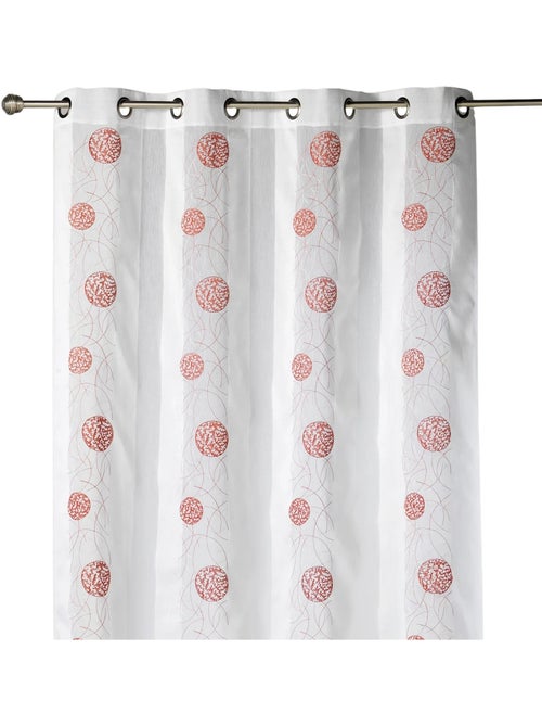 Cortina de organza bordada con motivos redondos - Kiabi