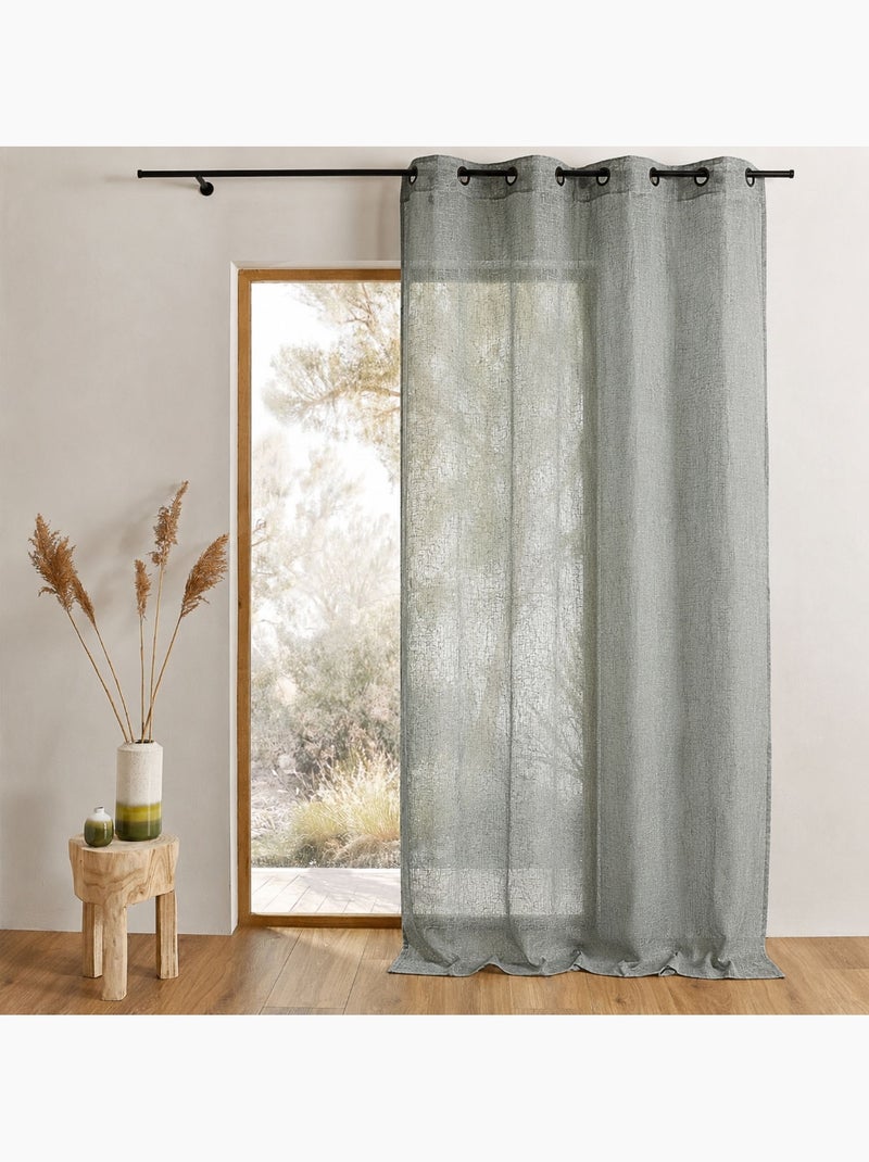 Cortina de organza bordada, lista para colocar Gris claro - Kiabi