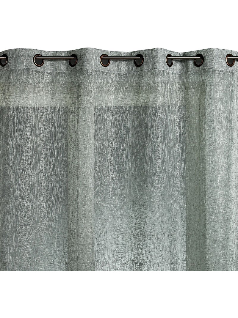 Cortina de organza bordada, lista para colocar Gris claro - Kiabi