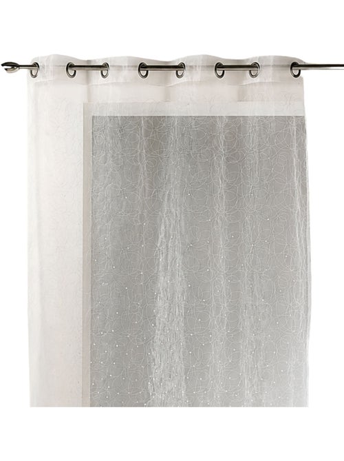 Cortina de organza calada con motivos bordados - Kiabi