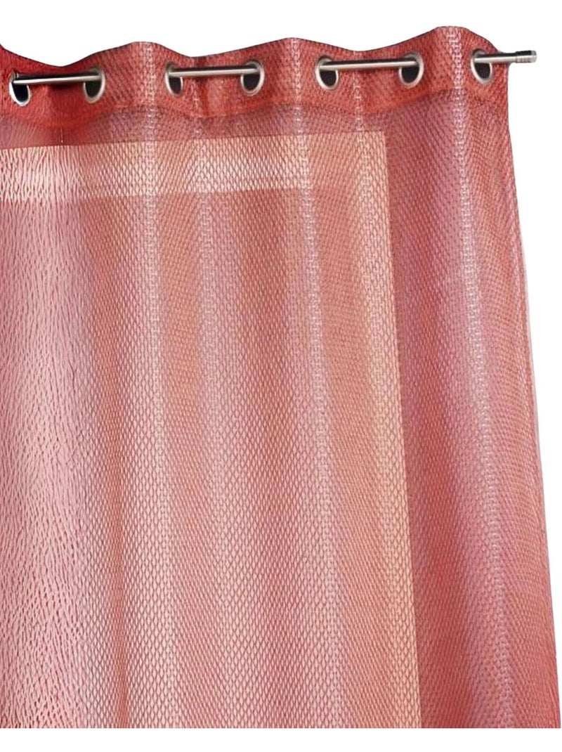 Cortina de organza con efecto de malla Rojo ladrillo - Kiabi