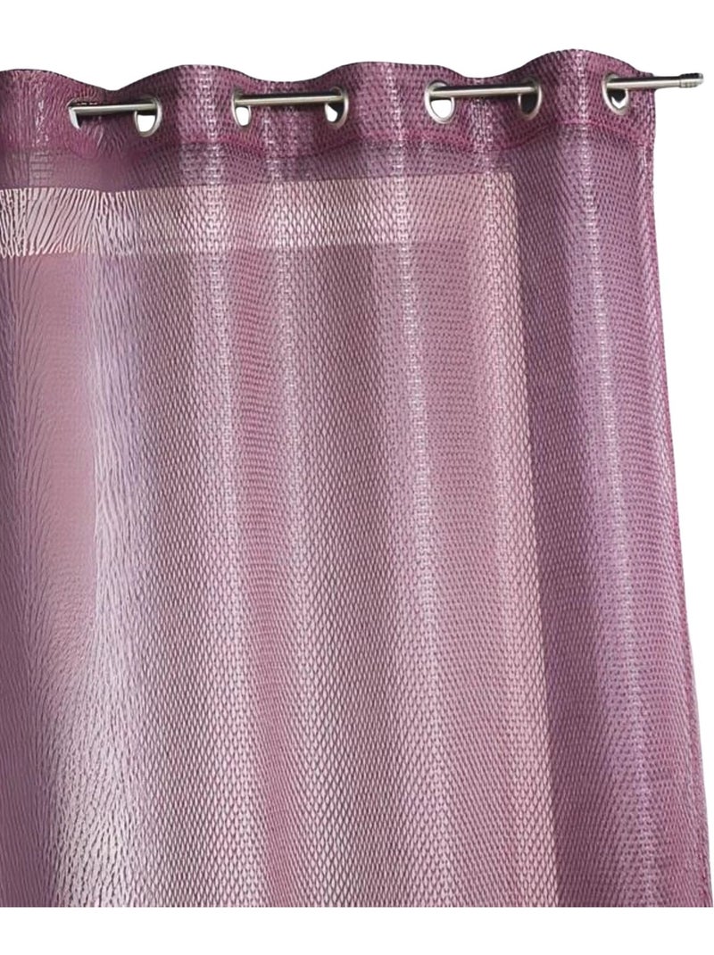 Cortina de organza con efecto de malla Violeta ciruela - Kiabi